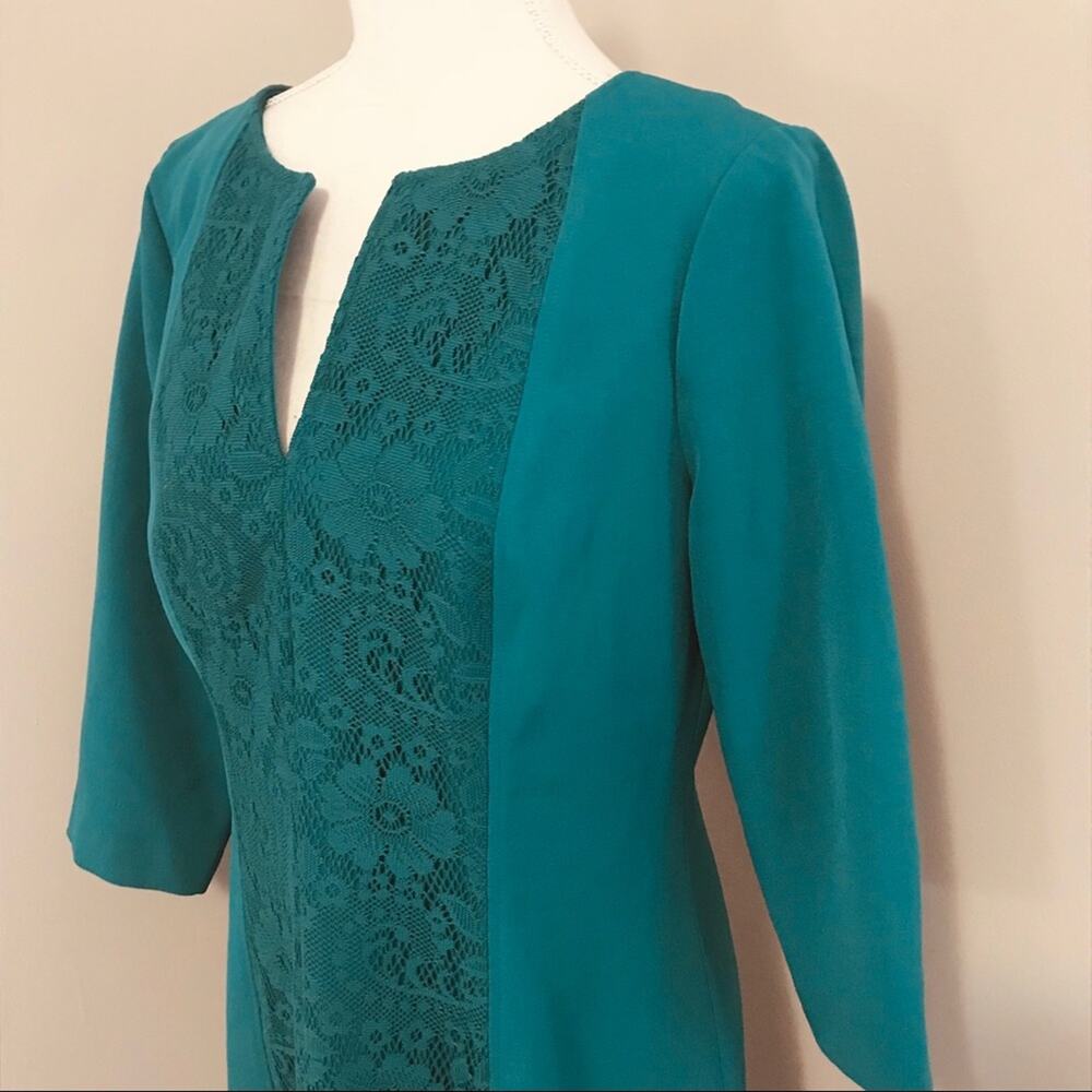 Adrianna Papell Lace Front Dress - Picture 2 of 5